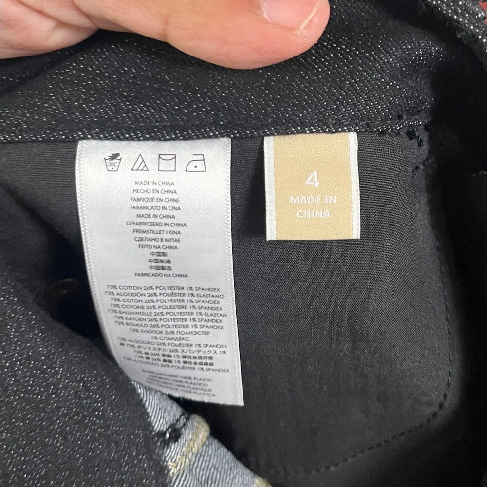 NWT Michael Kors Black Gold Sequin Stripe Denim Mini Skirt Size 4 - Picture 4 of 4